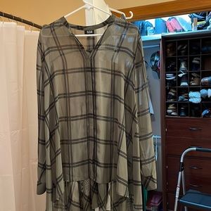 a.n.a. Sheer, beautiful blouse, fuller below for full figures.